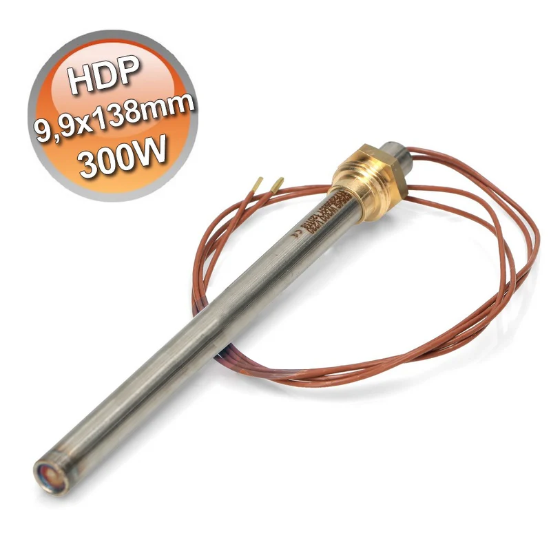 Bougie d'allumage pour poêle à granulés, 9,9 x 138 mm, résistance de 300 W