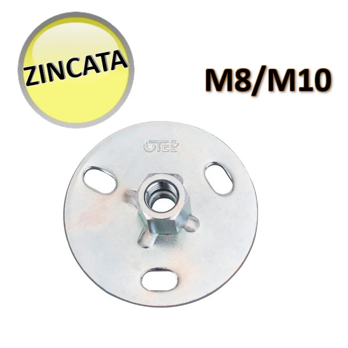 Plaque de fixation circulaire galvanisée OTER - M8/M10