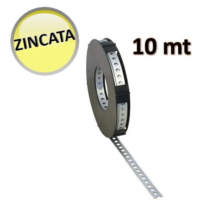 OTER 80612 - Bande perforée galvanisée, 12 mm de large x 10 m de long - pour fixation