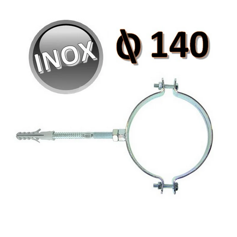Collier en acier inoxydable D.140 avec vis et bouchon