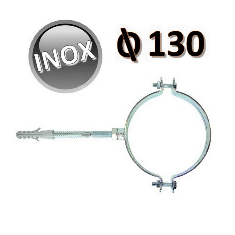 Collier en acier inoxydable D.130 avec vis et bouchon