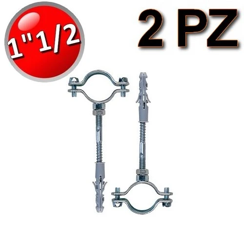 Collier en acier avec vis et bouchon pour tuyaux de Ø 1 1/2 po - paquet de 2