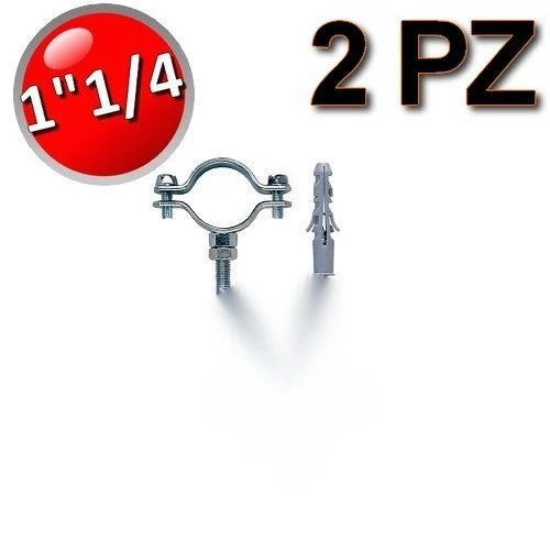 Collier en acier avec vis et bouchon pour tuyaux de Ø 1 1/4 po - lot de 2