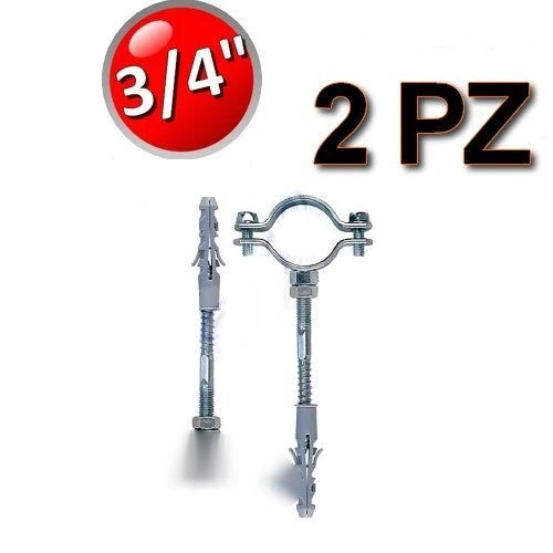 Collier en acier avec vis et bouchon pour tuyaux Ø 3/4'' - lot de 2