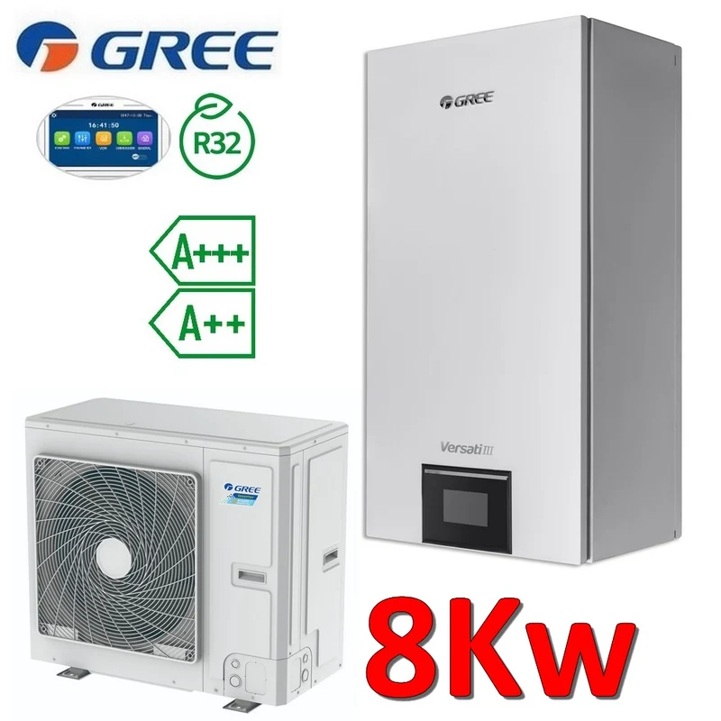 Pompe à chaleur air-eau Gree Versati III Split R32 8,0 kW monophasée