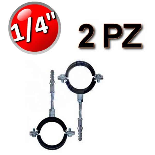 Collier isophonique en acier avec caoutchouc pour tuyaux de Ø 1/4'' - lot de 2