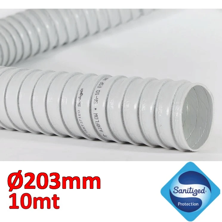 Tuyau flexible MASTERSAN Ø 203 mm, rouleau de 10 m - antibactérien et résistant à l'écrasement