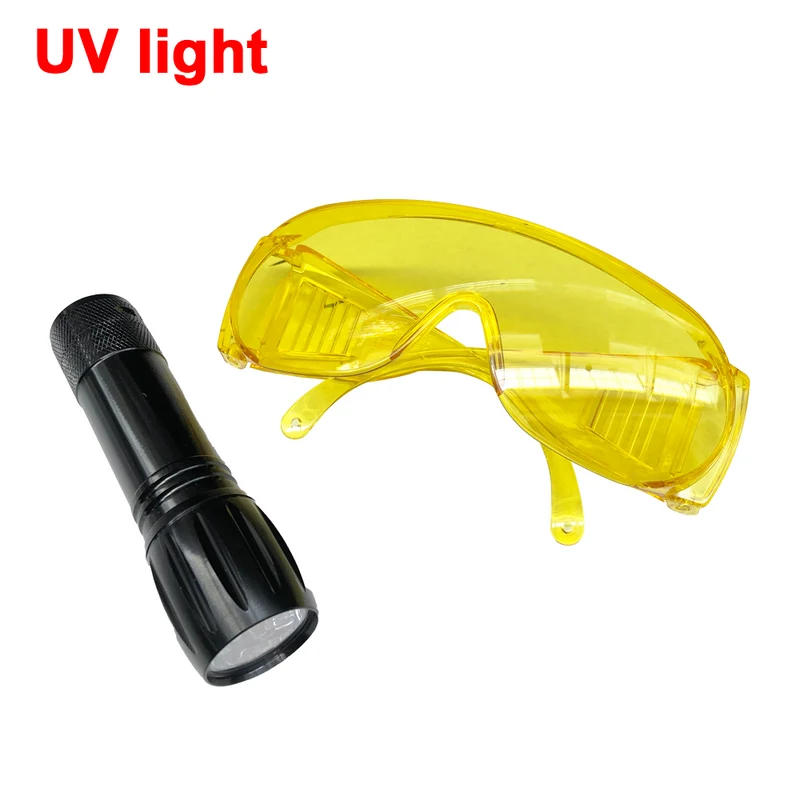Lampe détecteur de fuites UV Mini Bright-Torch à 9 LED avec lunettes de traçage