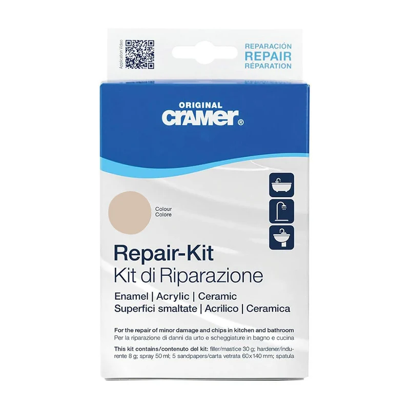 Cramer - Kit de réparation pour baignoires en acrylique émaillé, couleur beige Bahamas