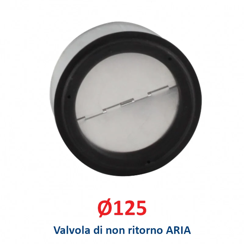 Clapet anti-retour de 125 mm de diamètre pour tuyaux d'air chaud et froid flexibles et rigides