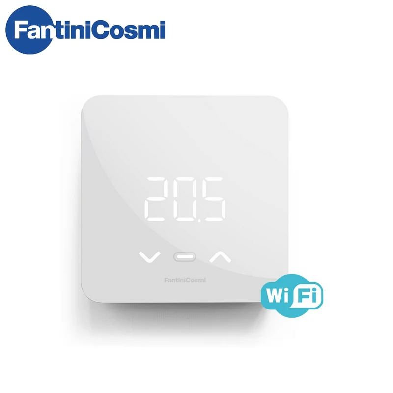 C800WIFIQ - Chronothermostat LED carré à piles avec fonctions intelligentes et connexion WiFi