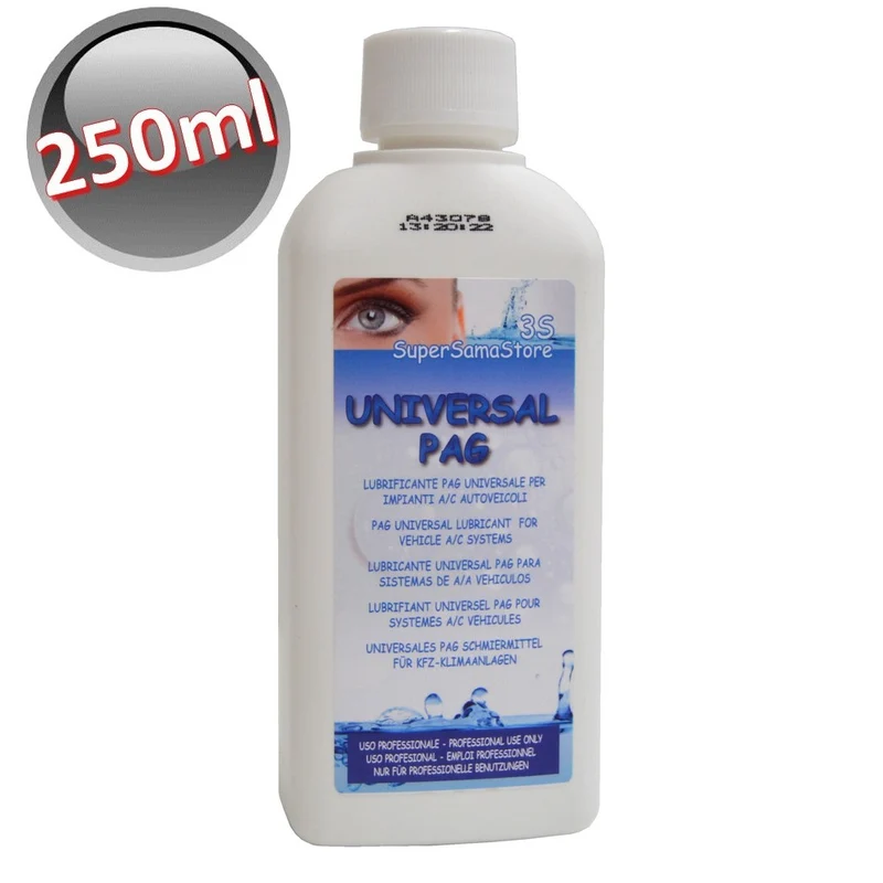 Huile lubrifiante universelle pour compresseur PAG, flacon de 250 ml