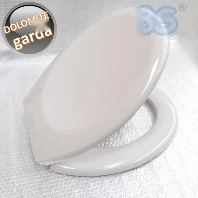 Abattant WC compatible GARDA Dolomite European blanc avec charnières en acier