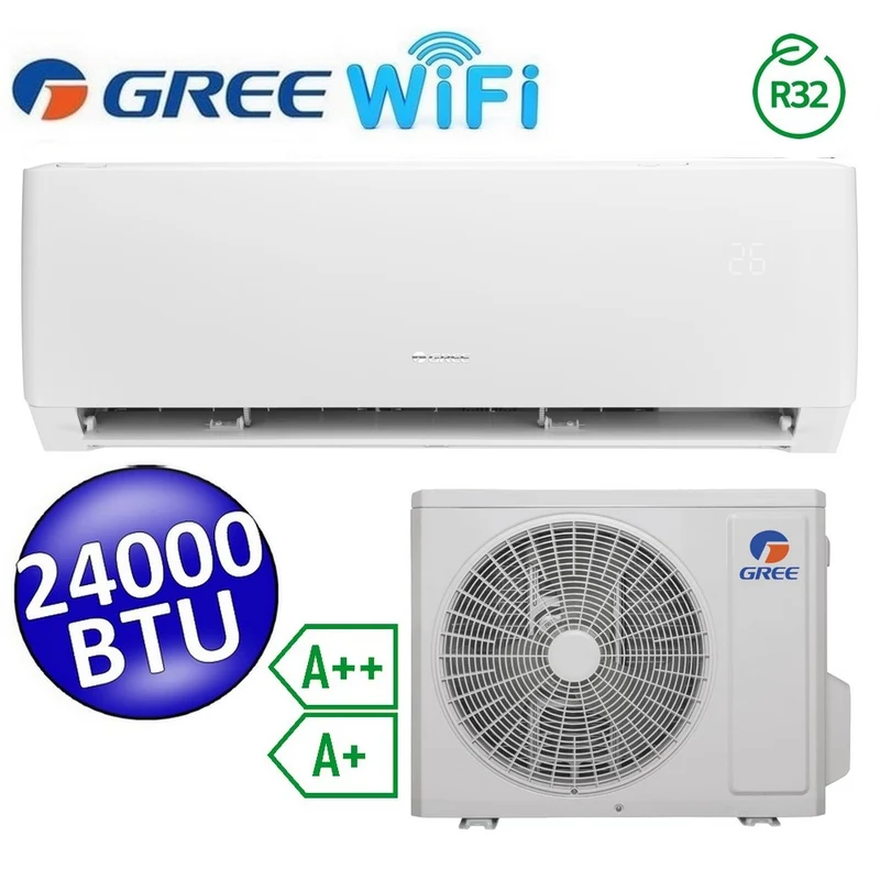 Gree - PULAR Climatiseur mono-inverter 24000 BTU, classe A++/A+, fonction Wi-Fi, R32