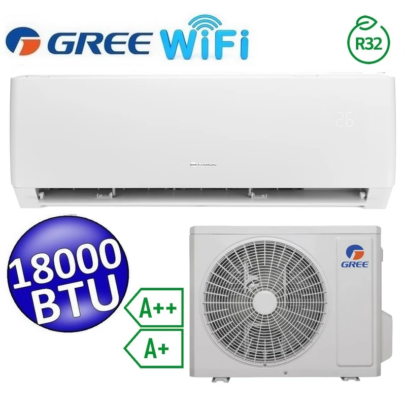 Gree - PULAR Climatiseur mono-inverter 18000 BTU, classe A++/A+, fonction Wi-Fi, R32