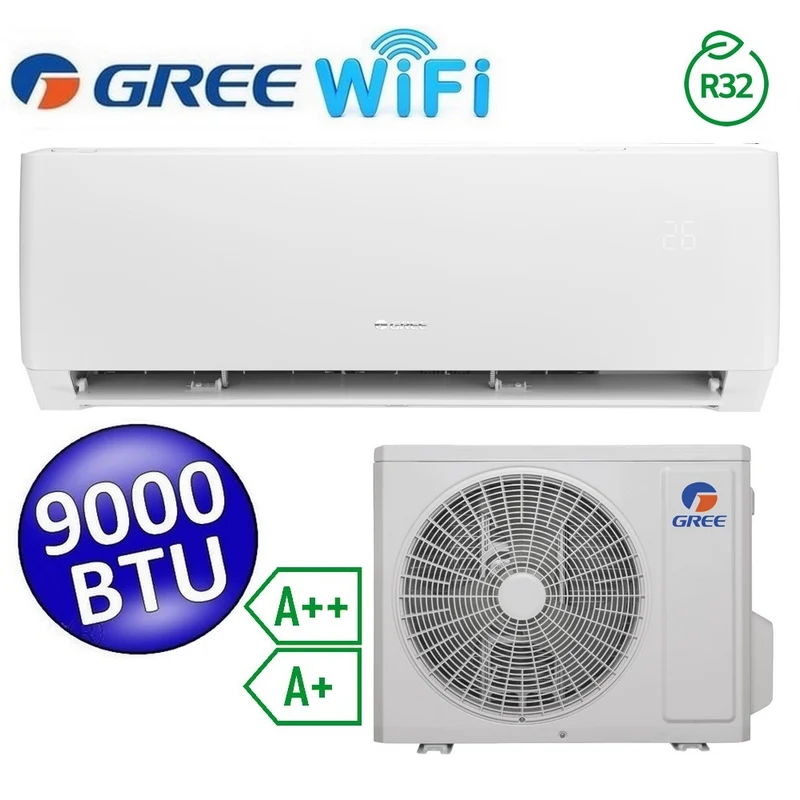Gree - PULAR Climatiseur mono-inverter 9000 BTU, classe A++/A+, fonction Wi-Fi, R32