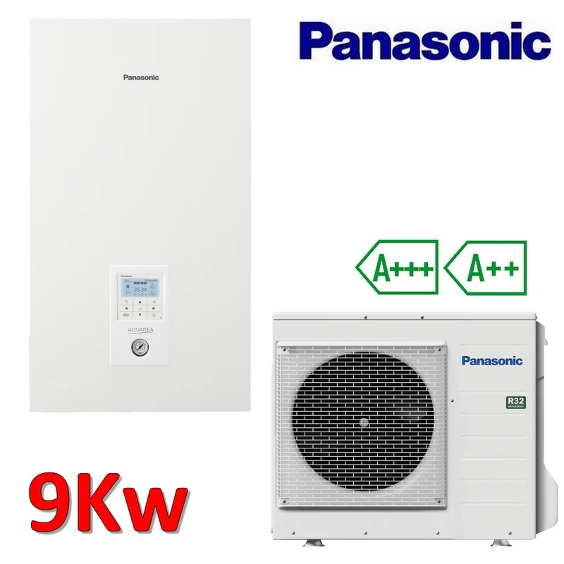 Kit split Panasonic Aquarea System R32 - WC09J3E5 (WH-SDC0709J3E5 + WH-UD09JE5-1) - Eau chaude et froide - 9,0 kW Monophasé