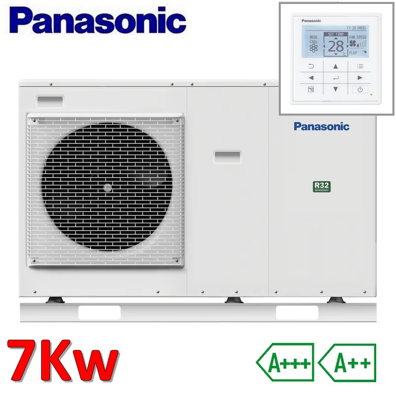 Pompe à chaleur monobloc Panasonic Aquarea 7,0 kW - R32 220 V chauffage et refroidissement - kit de démarrage et d'allumage inclus