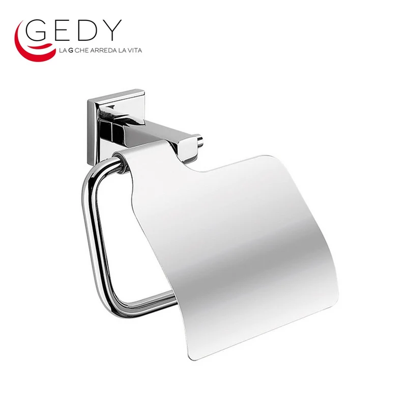 Porte-rouleau de papier en acier inoxydable avec couvercle - COLORADO GEDY
