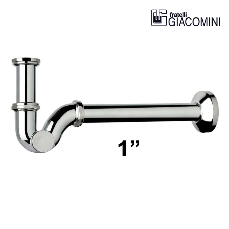 Siphon de bidet Giacomini 1" en forme de S en laiton chromé