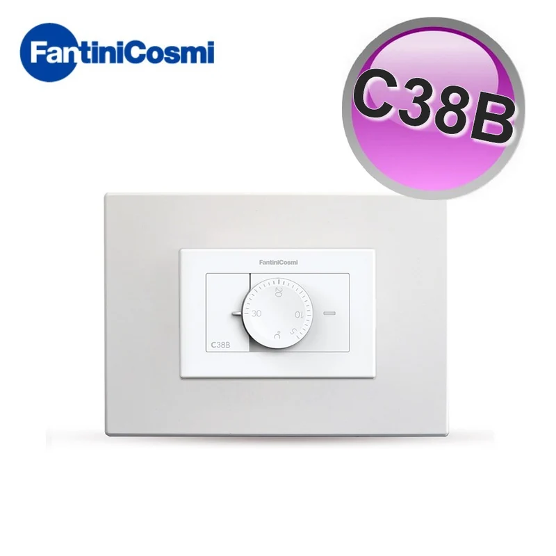 C38B - Blanc - Thermostat électronique intégré à piles Fantini Cosmi