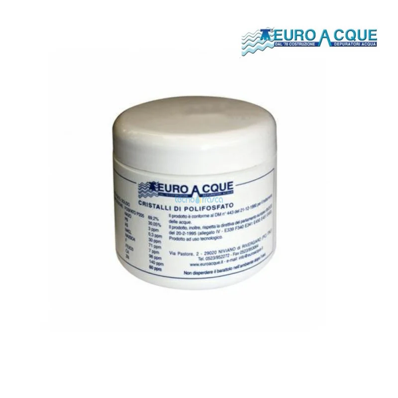 Sel cristallin de polyphosphate, paquet de 1 kg, anticalcaire - Euroacque