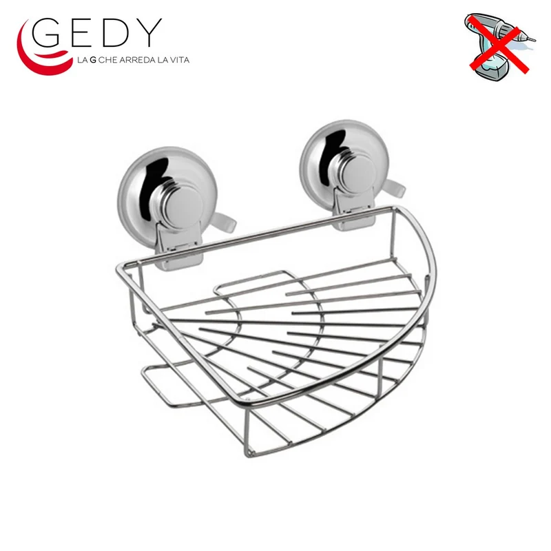 Organisateur d'angle à ventouses GEDY HO80 pour douche/baignoire