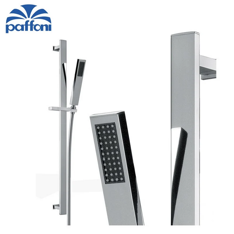 Barre de douche CITY PAFFONI - ZSAL145CRAG - Barre de douche carrée en métal et supports pour douchette