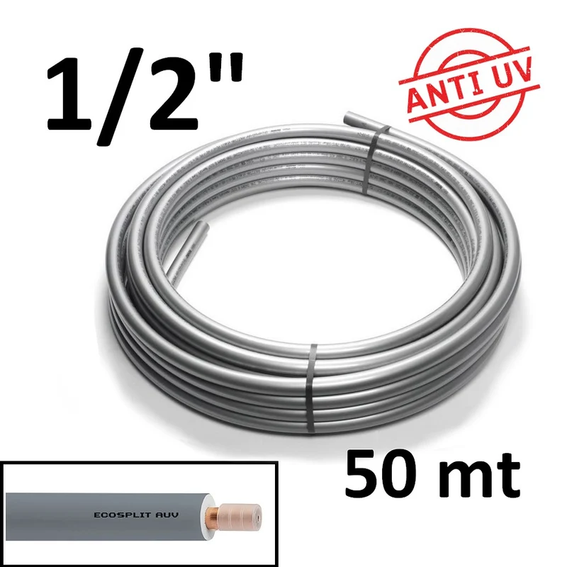 Rouleau de cuivre pré-isolé ECOSPLIT AUV, 50 m, épaisseur 1/2", 1 mm - climatisation et réfrigération