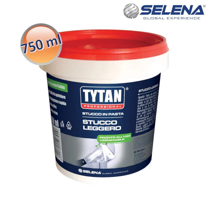 Enduit léger en pot blanc de 750 ml, pour murs, bois et plaques de plâtre.