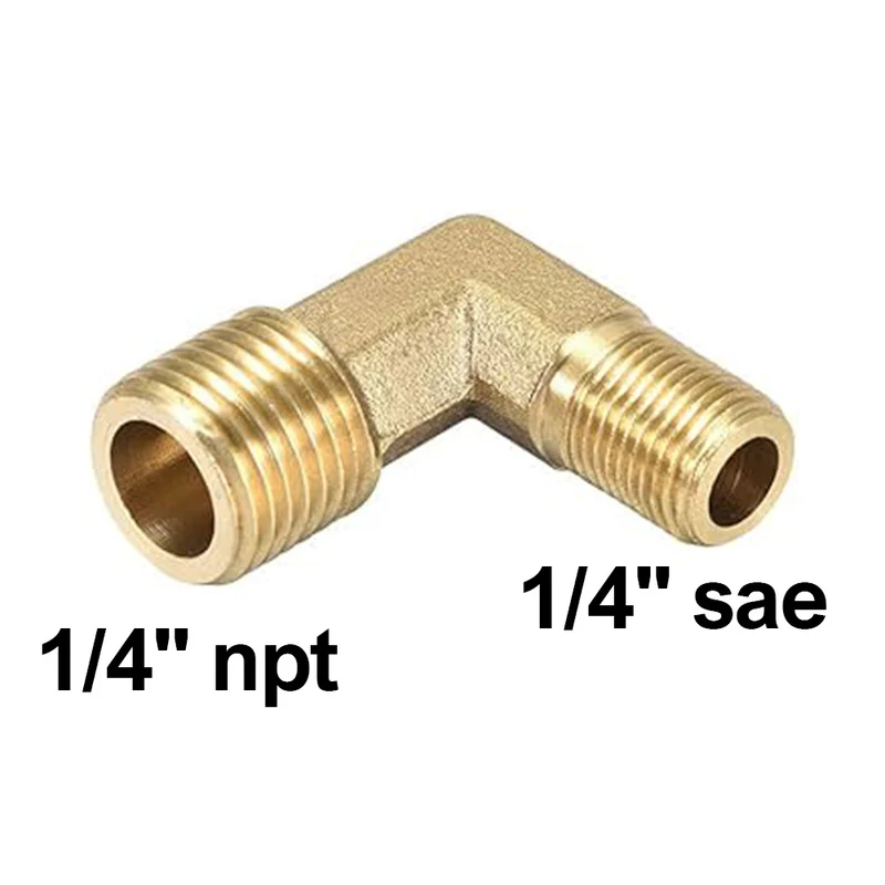 Coude en laiton 1/4'' SAE x 1/4'' NPT mâle mâle