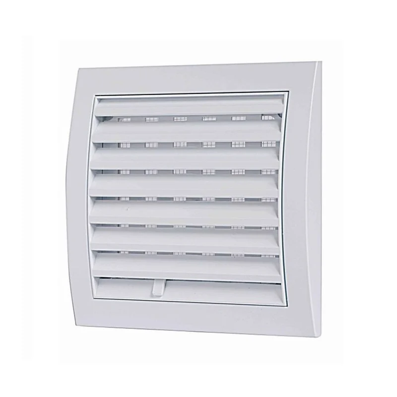 Grille carrée ouvrable/fermable en ABS blanc de 19 x 19 cm