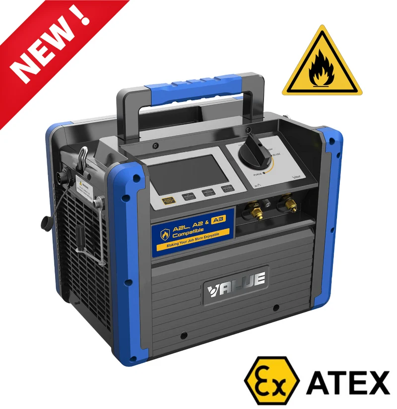 Unité de récupération numérique certifiée ATEX pour gaz inflammables 1 HP-0,75 KW, 510 kg/h en mode push/pull, également compatible avec les fluides frigorigènes A2L et A3 (propane R290)