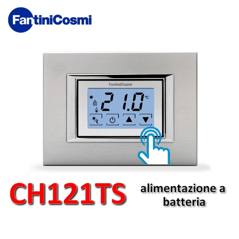 CH121TS - Thermostat à piles avec écran tactile rétroéclairé intégré - Fantini Cosmi