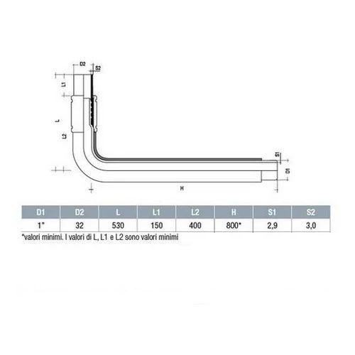 Joint de transition courbe Ø 32 x 1'' revêtu pour soudage au gaz