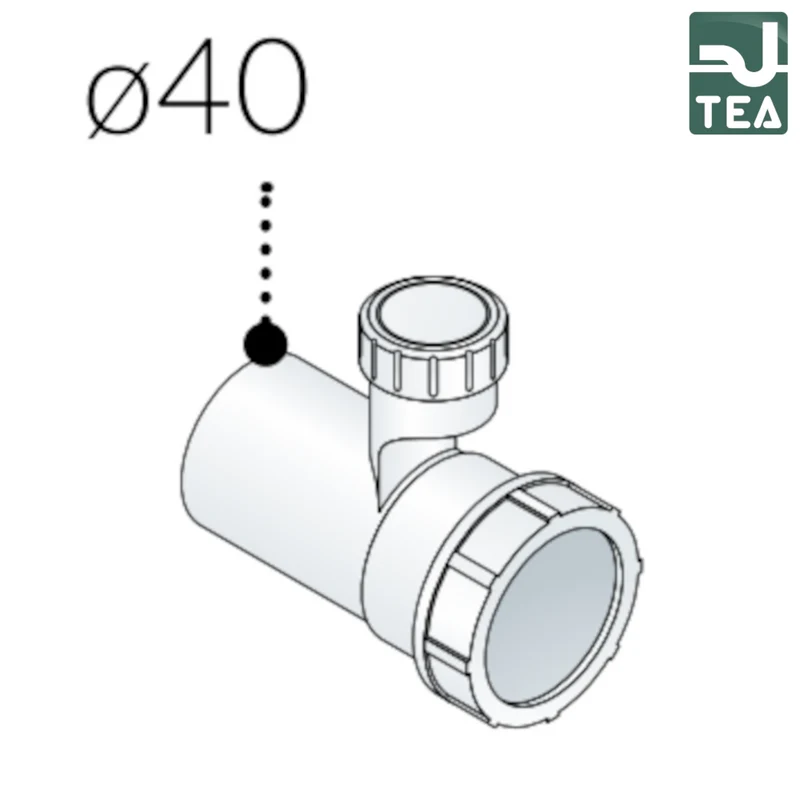 Aérateur anti-vidange - Ø 40 mm pour sortie de siphon en PP blanc - TEA