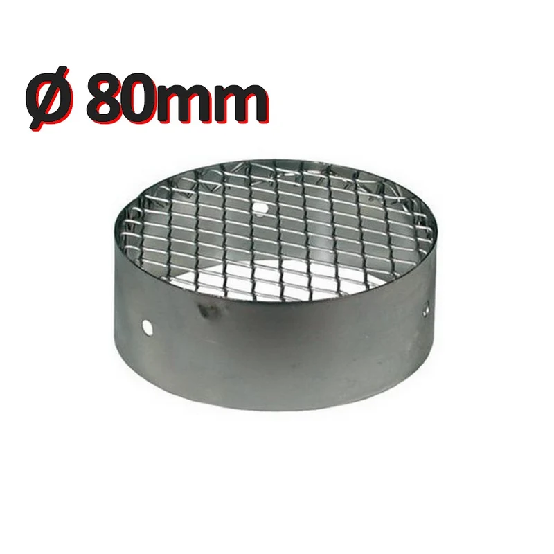Grille d'aspiration anti-intrusion Ø80 mm, en acier inoxydable