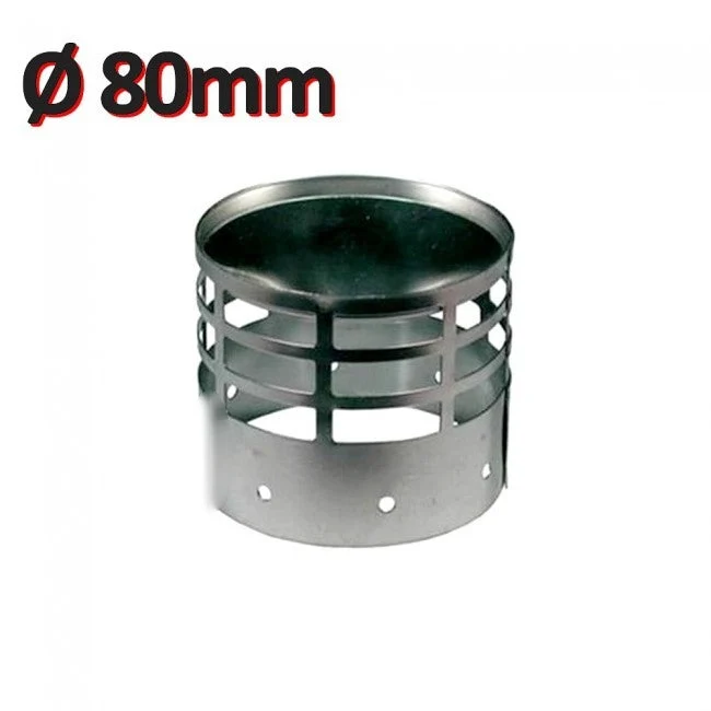 Grille d'évacuation des fumées Ø 80 mm, en acier inoxydable