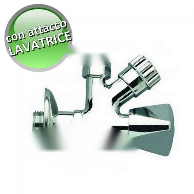 Robinet d'évier double fermeture avec raccord lave-vaisselle - chrome 1/2''