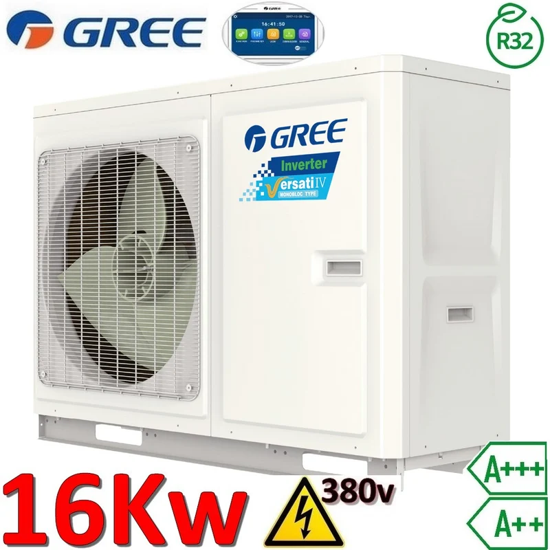 Pompe à chaleur air-eau monobloc Gree Versati IV - R32 16,0 kW triphasé 380 V