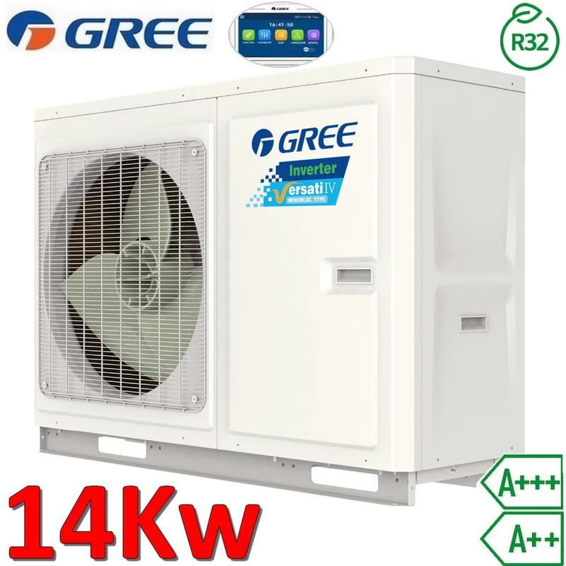 Pompe à chaleur air-eau monobloc Gree Versati IV - R32 14,0 kW 1 PH