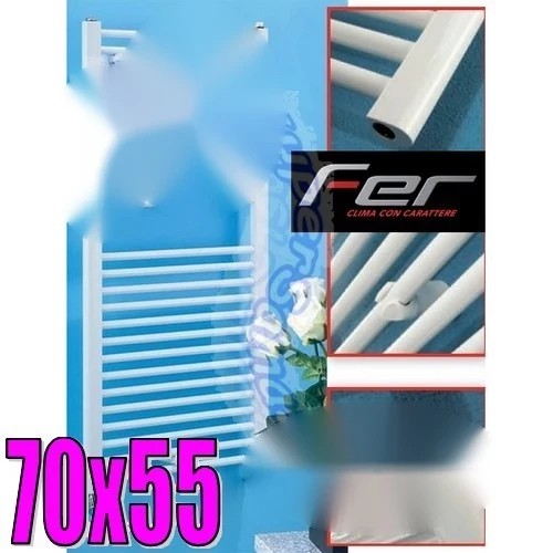 Sèche-serviettes radiateur salle de bain blanc 70x55 cm - FER Giove