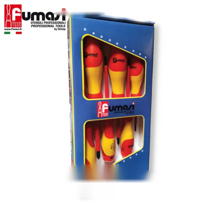 Jeu de 6 tournevis isolés professionnels pour électriciens, 1000 V - FUMASI