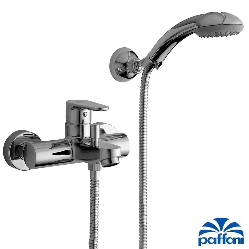 Mitigeur de bain Paffoni GR026CR vert avec douchette et support fixe