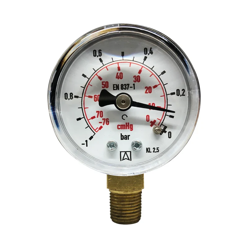 Manomètre à vide, diamètre 40 mm, échelle bar et cmHg, raccordement radial