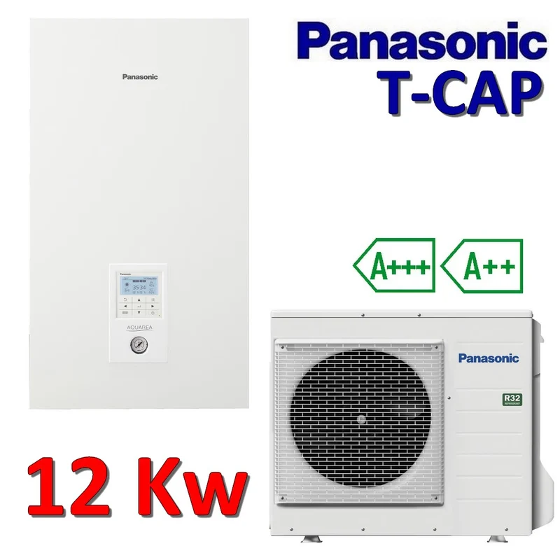 Kit split PANASONIC Aquarea System T-CAP - WXC12H6E5 (WH-SXC12H6E5 + WH-UX12HE5) - Eau chaude et froide - 12 kW Monophasé