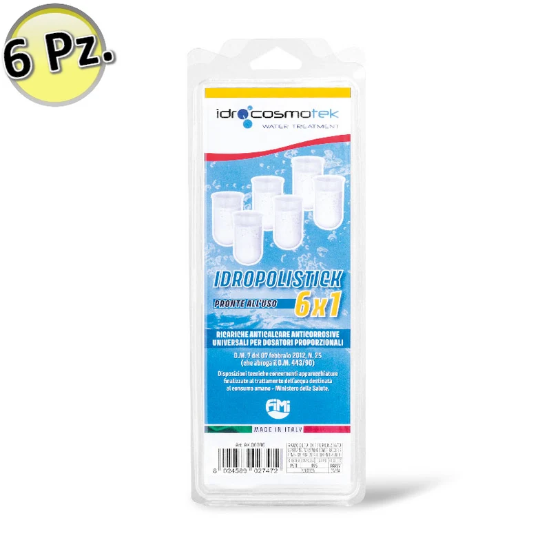 Idropolistick 6x1 - Recharge universelle pour doseur de sel polyphosphate proportionnel - Fimi