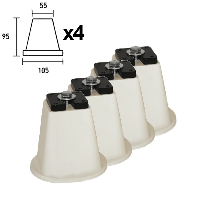 Kit de support de sol pour cône d'unité externe + anti-vibration blanc ivoire