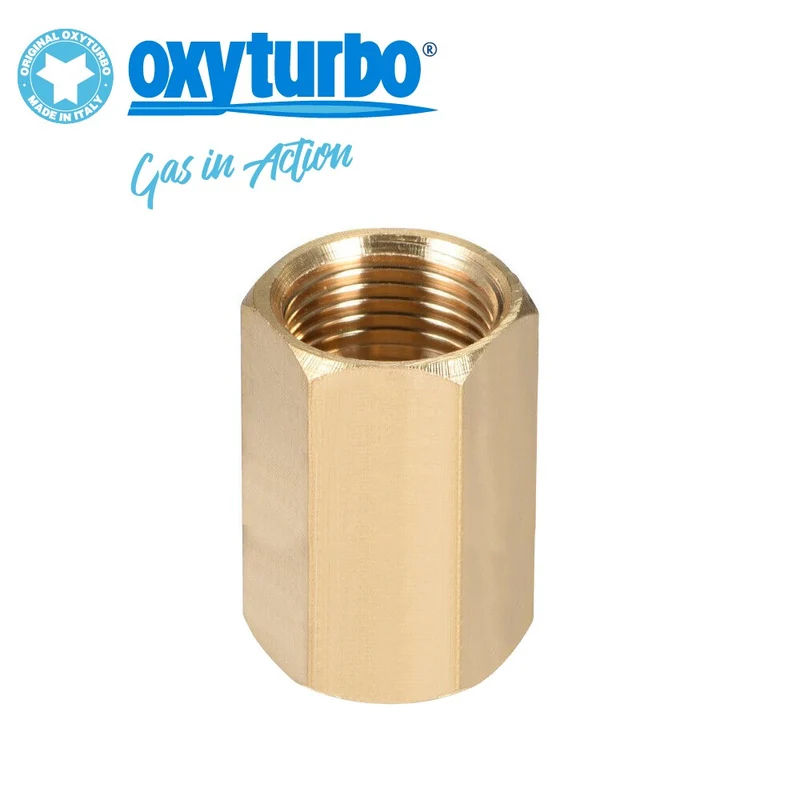 Adaptateur en laiton pour détendeur CO2/O2 et bouteille d'azote, raccord F-F, W 21,8 x 1/14 RHE - C5419001