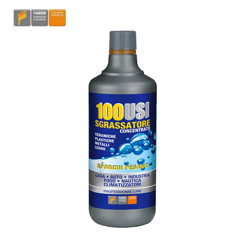 Dégraissant professionnel multi-usages Faren, flacon de 1 litre, pour toutes surfaces - 100 utilisations